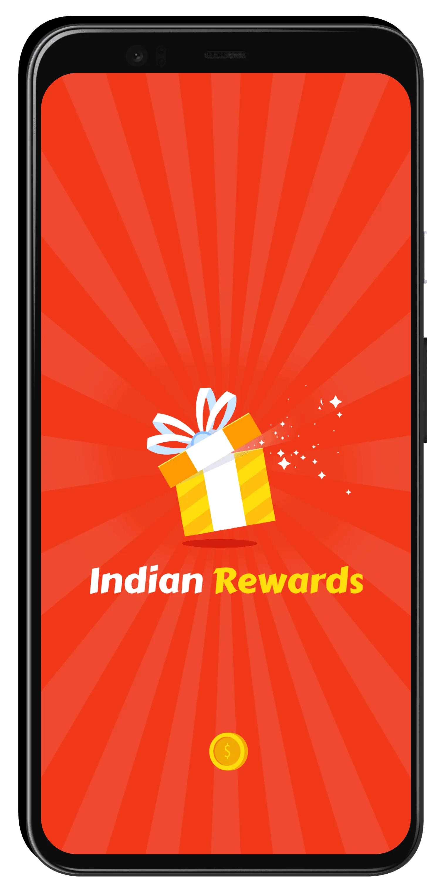 Indian Rewards launch screen with coin box branding